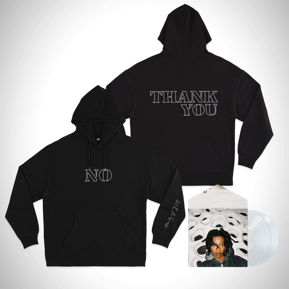 No Thank You Hoodie (Black) + Album (Signed)